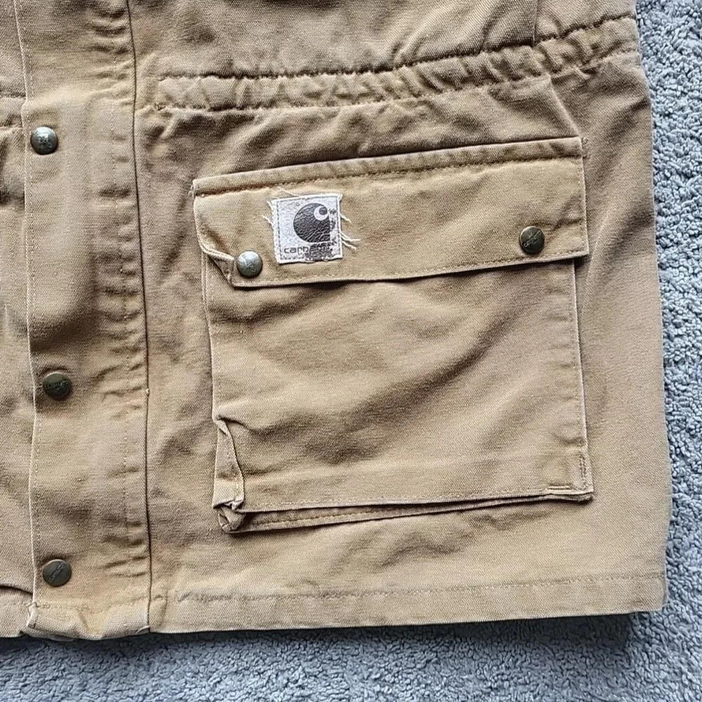 Vintage Carhartt Chore Jacket Men Large Blanket Lined Barn Work Duck Canvas - Picture 11 of 16